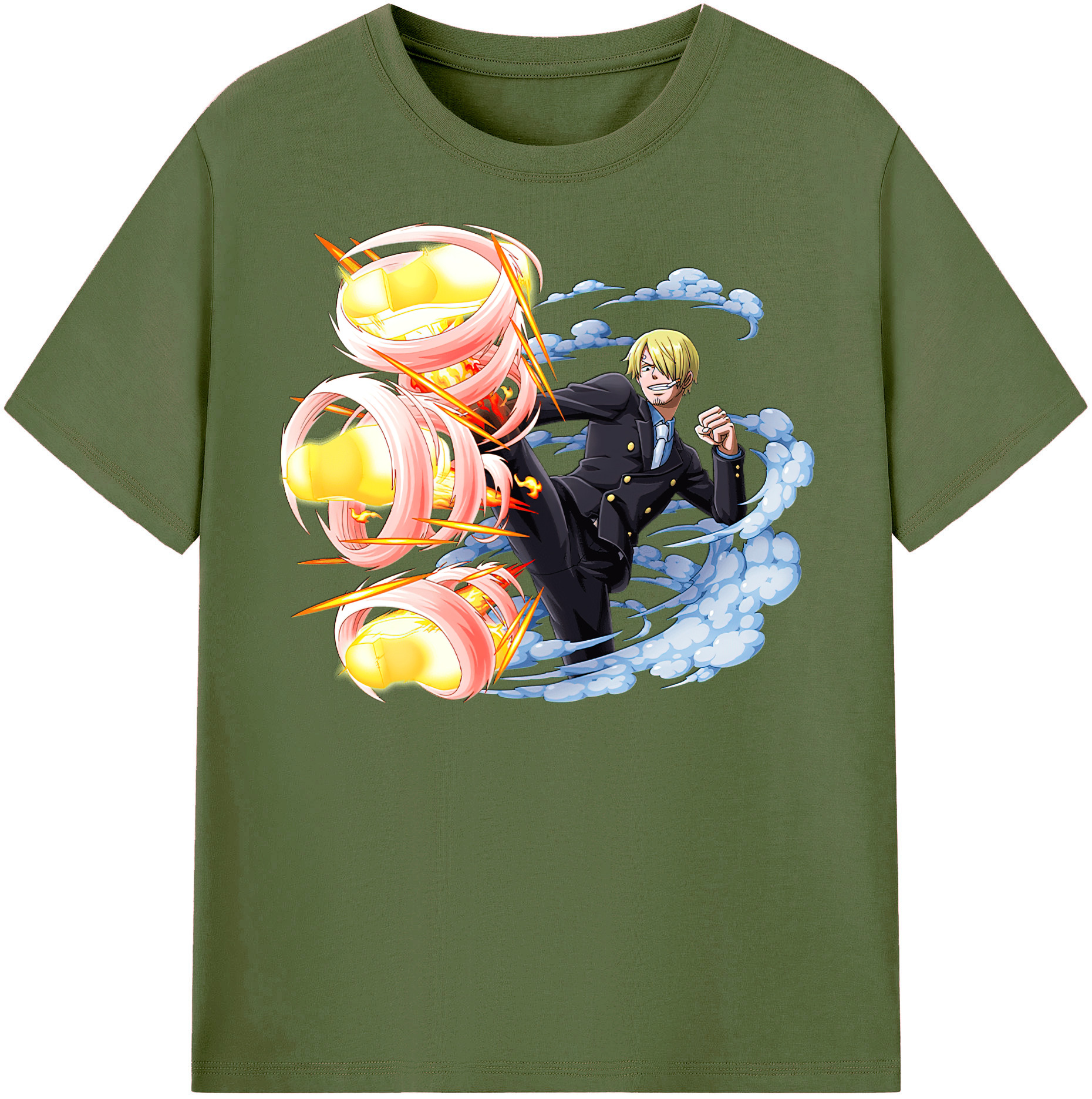 ワンピース サンジ ONE PIECE Sanji 綿100％半袖Tシャツ（フロントプリント）